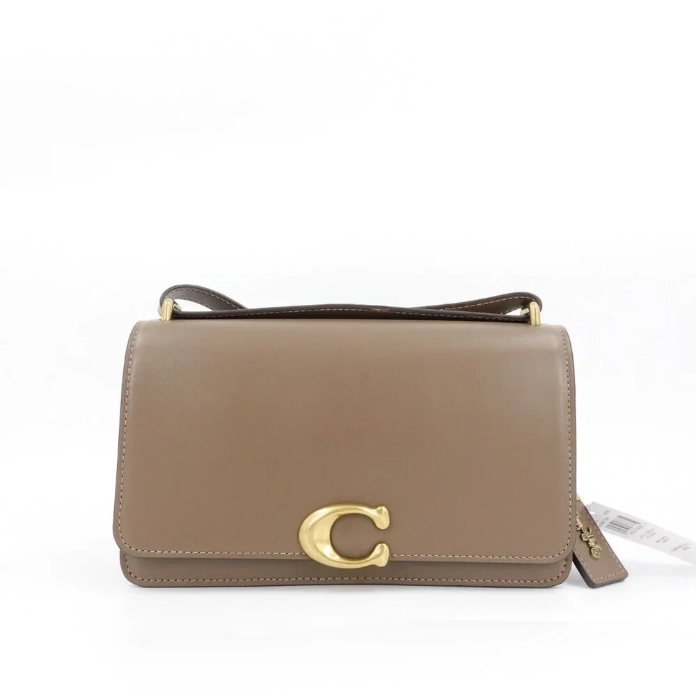 Coach Bandit Leather Shoulder Bag Dark Stone Gray OS